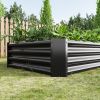 Raised Garden Bed Outdoor, 6×3×1ft , Metal Raised Rectangle Planter Beds for Plants, Vegetables, and Flowers - Black